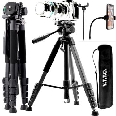 Imagem de YOTETION, Suporte de câmera de 203 cm, suporte de suspensão de 3 vias ajustável em 5 seções, monopé, suporte de telescópio de viagem, telescópio horizontal, suporte profissional para celular