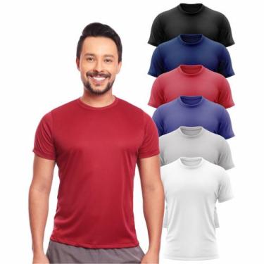 Imagem de Kit 6 Camisas Masculina Manga Curta Dry Fit Proteção Uv - Brás e Cia, 