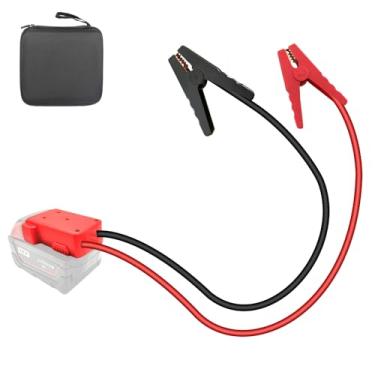 Imagem de Grampos de cabo jumper para partida de bateria Milwaukee M18 18V, cabo jumper de bateria de carro 8AWG com adaptador, cabo de impulsionador de bateria automotiva para ferramentas usadas para dar