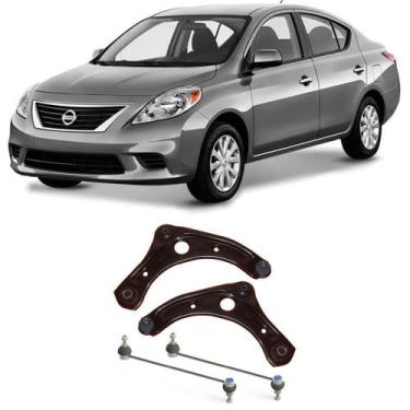 Imagem de Bandeja + Bieleta Nissan Versa Dianteira 2011 Até 2017 O Par - Impacto
