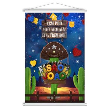 Imagem de Banner Lona Festa Junina Arraiá São João Parede Decoração 60x90cm (BNFJN0001)