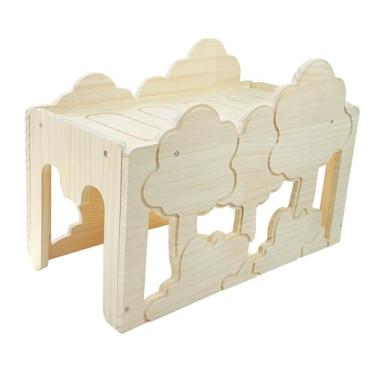 Imagem de IEUDNS Decoração de habitat para casa de, para dormir, esconderijo de hamster de madeira maciça, brinquedo de atividade para pequenos animais de, Style I