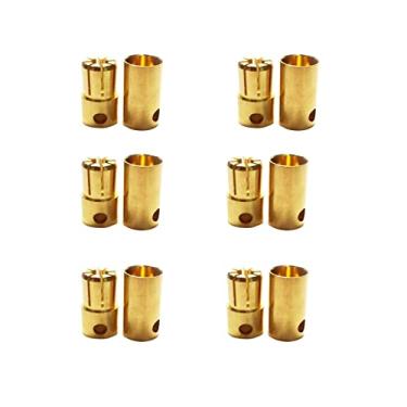 Imagem de skrnrhrery Banana Bullet Connector Male Female Plug, Compatible with RC Car Boat Drone Battery ESC Motor Battery Equipment Motor Parts (6.5mm) 6 Pairs