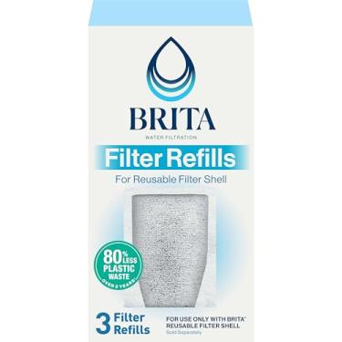 Imagem de Brita Pacotes de refil de filtro de água recarregáveis para jarros e dispensadores, livre de BPA, 80% menos plástico*, cada uma dura dois meses, para uso com carcaça recarregável (vendida