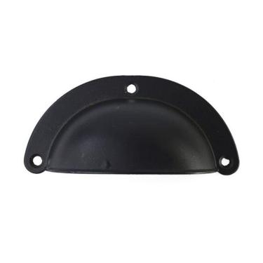 Imagem de Puxador Móveis Retrô Concha Metal Colonial Preto Fosco