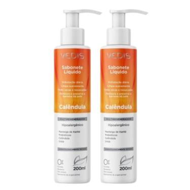 Imagem de Kit 2 Sabonete Líquido Calêndula Hipoalergênico 200Ml -Vedis