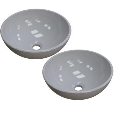Imagem de Kit 02 Cubas de Apoio Redonda C01 Para Banheiro R30W - Lyam Decor, Cin