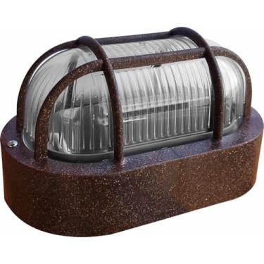 Imagem de Luminária Arandela Tartaruga Madeira 19cm Para Parede Externa Soquete E27