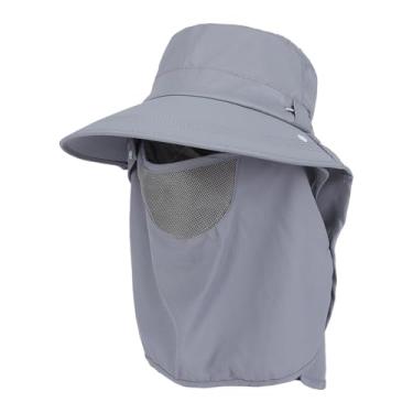 Imagem de Zxpjkyu Chapéu de Sol com Aba de Pescoço, Boné de Praia de Verão, Viseira Leve, Chapéu de Pesca para Homens E Mulheres, Caminhadas, Cinza Claro