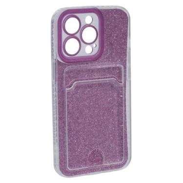 Imagem de Capa Capinha Porta Cartão Glitter Compatível iPhone 13 Pro - Tesla Sto