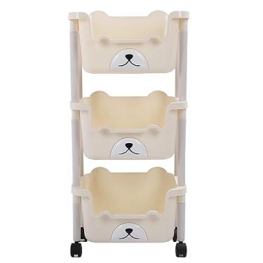 Imagem de Carrinho de armazenamento Rolling Utility Cart Plataforma móvel Bookshelf Stuteshel (3 Nível)