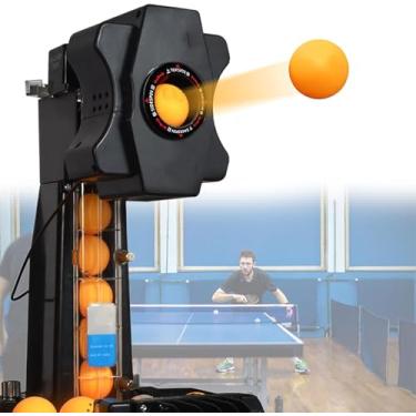Imagem de Robô De Tênis De Mesa Com Rede De Captura De Mesa Com 100 Bolas De Tênis De Mesa Para Treinamento De Aprendizado De Clube De Jogos Esportivos