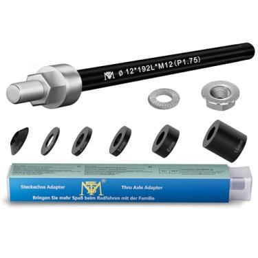 Imagem de Eixo Através M12 X 1,75-167-192 mm, Eixo Através com Adaptador de Eixo de Bicicleta, Eixo Através Compatível com a maioria dos Acoplamentos de Reboque de Bicicleta, Comprimento do Eixo Ajustável para