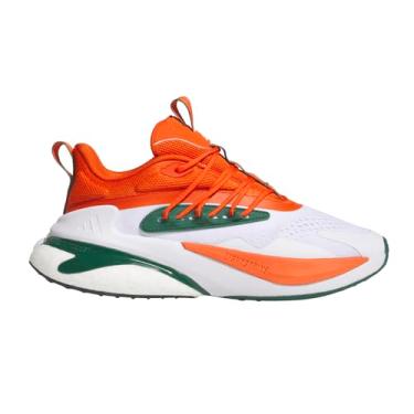 Imagem de adidas Tênis adulto unissex Alphaboost V1, Laranja universitário/verde escuro/branco/University of Miami, 8 Women/7 Men