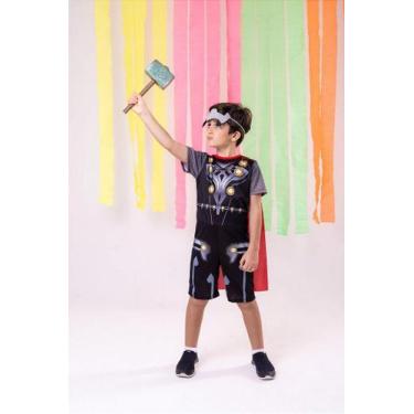 Imagem de Fantasia Infantil Thor Menino com Capa e Máscara - Dia das Crianças - 