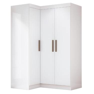 Imagem de Quarto Modulado de Canto Madrid com 3 Portas Branco