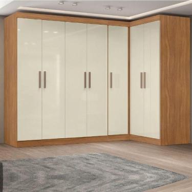 Imagem de Quarto Modulado De Canto Madrid Com 7 Portas Maxel - MAXEL MÓVEIS