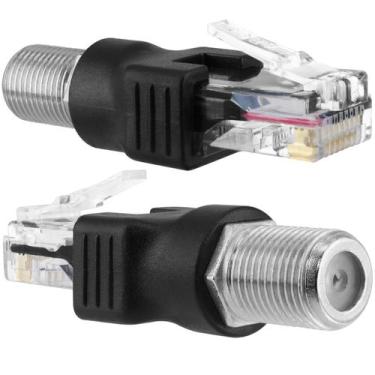Imagem de Adaptador conversor BERANMEY RF para RJ45 F Feminino para RJ45 Macho