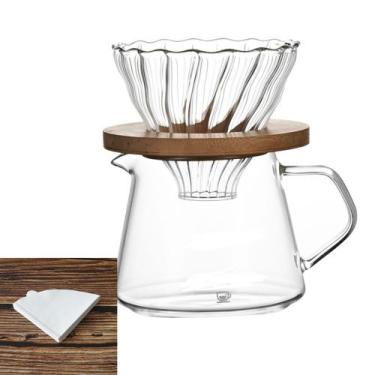 Imagem de Conjunto Kit V60 Tipo Hario Café Maker Suporte Coador Vidro - RALEO