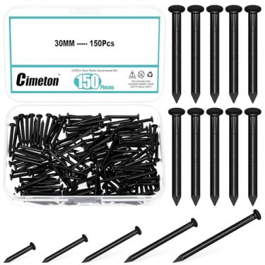 Imagem de Cimeton Pregos de aço para parede de concreto para parede de concreto para drywall de tijolo de concreto (preto, 30 mm)