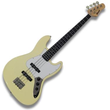 Imagem de Baixo Winner 4 Cordas Jazz Bass Wjb Creme Escudo Branco