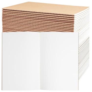 Imagem de Kutoda Pacote com 48 cadernos A5 em branco Kraft a granel, cadernos de diário, 21 x 14 cm, 60 páginas, conjunto de diário de viagem para trabalho, escola, estudantes, crianças, presente, escritório