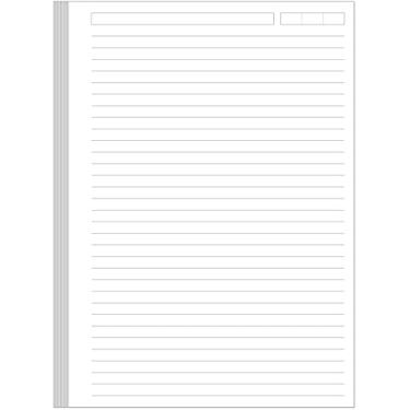Imagem de Refil de papel pautado não perfurado – Papel A5 de folhas soltas para fichário/caderno, 100 folhas/200 páginas, páginas brancas pautadas de 100 g/m², 14,7 x 21 cm