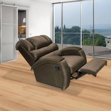 Imagem de Cadeira Do Papai Retrátil E Reclinável Veludo Imperatriz Império Marrom