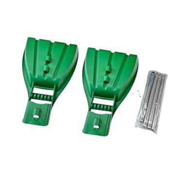 Imagem de IEUDNS Pás de folhas, ancinhos de jardim, ferramentas para de lixo, ancinhos manuais, garras para de folhas, para remoção de lixo e aparas de, 2 Peças com Haste