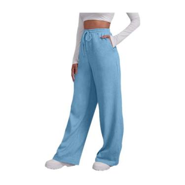 Imagem de Calça de moletom Senyentie Comfy, de cintura alta, folgada para mulher