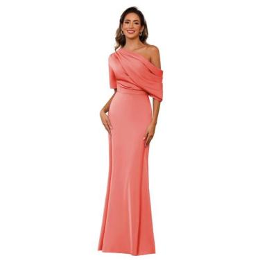 Imagem de Vestido Mãe da Noiva BITALY Coral Satin Mermaid 22W