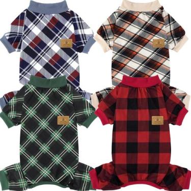 Imagem de Pacote de 4 pijamas para cães XPUDAC para cães pequenos e gatos, 2GG