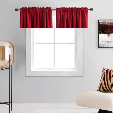 Imagem de Cortinas DONREN Cenefa Navideña Roja 132x41 cm 2 Paneles
