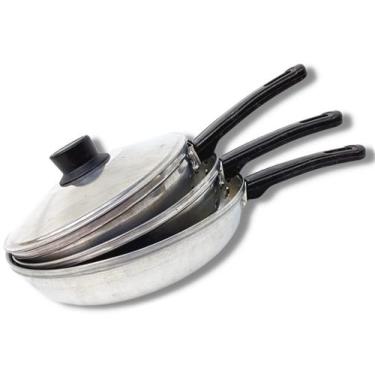 Imagem de Kit com 3 frigideiras color com tampa de alta qualidade - Panelapanela