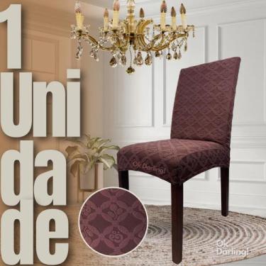 Imagem de Capa de Cadeira Linha Gold Grega - Marrom Escuro - OK Darling