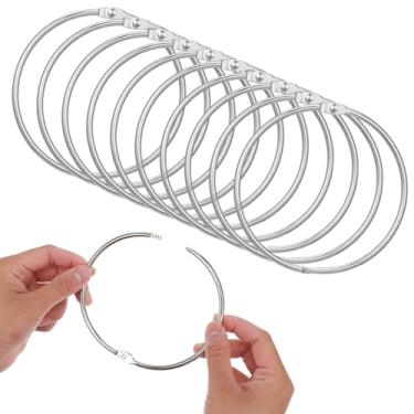 Imagem de 20 anéis de fichário de folhas soltas de 10 cm, extra-grandes, aço niquelado, chaveiro, chaveiro, anéis de metal para escritório em casa, cartões de índice, recibos, memorandos, fotos, arquivos de