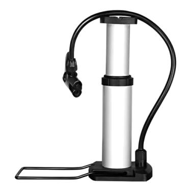 Imagem de Bomba de Ar Portátil em Alumínio e ABS, 17,5cm x 9,5cm, com Mangueira de 40cm, Pressão Máxima 120psi, para Bicicletas e Bolas, com Bico Agulha e Cônico
