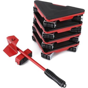 Imagem de Motores De Móveis Pesados, Mover Dolly, Kit De Ferramentas Para Elevador De Móveis, Rodas De Rotação 360°, Rolo Aplicável Para Movimentação Fácil E Segura De Sofás E Refrige, Red