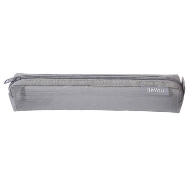 Imagem de Estojo de lápis de malha transparente de nylon compacto 22 cm x 4 cm