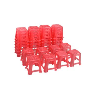 Imagem de Móveis de casa de bonecas em miniatura, 20 unidades de bancos vermelhos para escala 1/12