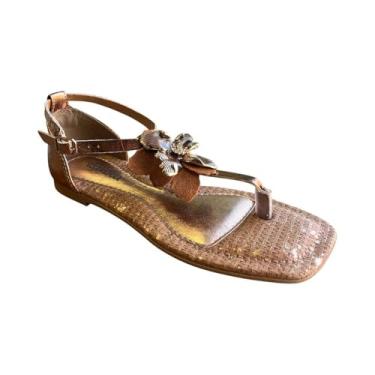 Imagem de Dakota, Sandália Rasteira Feminina Dakota Lipka Flor Marrom DB012 Tamanho:37;Cor:Marrom