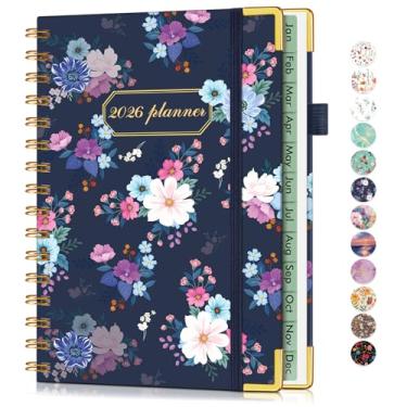 Imagem de Agenda A5 em espiral fofa 2026, janeiro de 2026 a dezembro de 2026, agenda diária de 12 meses, 14,6 cm x 21,3 cm, agenda semanal e mensal, caderno de agenda de capa dura para trabalho, escola, casa