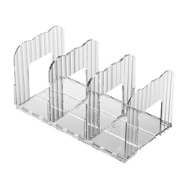 Imagem de Fenteer Organizador de Bolsas com Divisória de Prateleira, Suporte para Exibição de Bolsas, Divisória Ajustável para Armazenamento de Bolsas em, Branco Transparente com 3 Grades