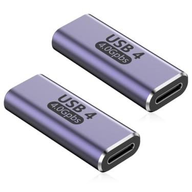 Imagem de DESOFICON Adaptador USB C fêmea para fêmea tipo C, acoplador USB C, extensão tipo C, adaptador extensor de carregamento para iPhone 17, 16, 15, Pro, Max, Thunderbolt 4/3, transferência de dados, vídeo