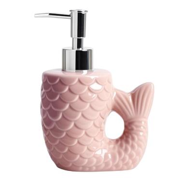 Imagem de Mozacona Dispensador de sabão Sereia Loção Cerâmica Garrafa Dispensador Líquido Decoração de Banheiro