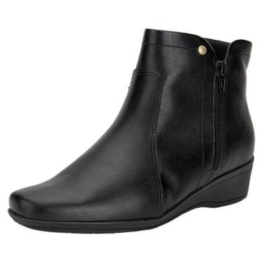 Imagem de Bota feminina cano baixo comfortflex 2474301, Preto, 35