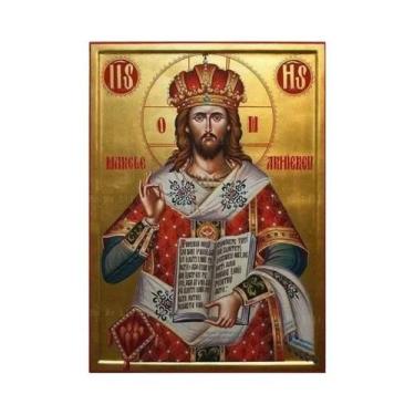 Imagem de Ícone Ortodoxo De Cristo Rei, Arte Em Tela Da Ressurreição Divina, Dec