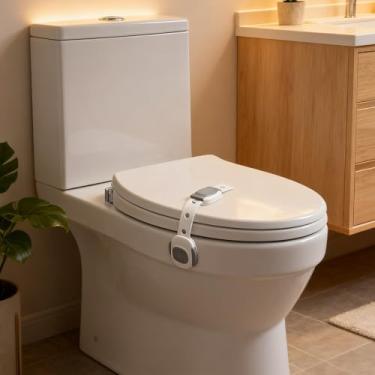 Imagem de Trava de vaso sanitário à prova de bebês – Fechaduras de armário de segurança infantil para assento de vaso sanitário, gavetas, geladeira, portas | Fácil instalação com adesivo forte da 3M | Alça não