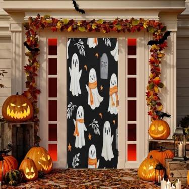 Imagem de Wassud Linda decoração de capa de porta Boo-boos faixa interna externa decoração de casa de varanda grande decoração de porta da frente 96 x 98 polegadas