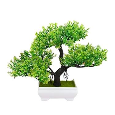 Imagem de uhyOHF Árvore artificial, plantas de plástico artificial, bonsai, pequeno vaso de árvore, planta falsa, vaso de flores, decoração de mesa para quarto, decoração de jardim, ornamentos de arranjo de
